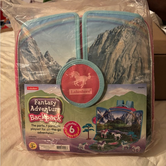 Lakeshore Pink and Blue Playset Carrying Case backpack play set with 6 figurines - Picture 5 of 16